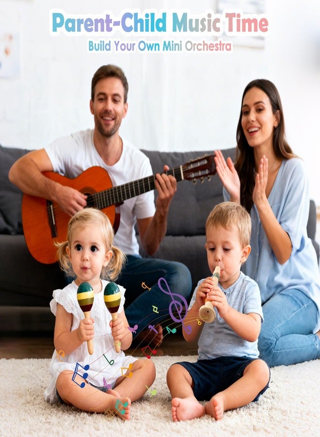 Liangding Baby Musical Instruments Set - Montessori Wooden Musical Toys for Kids Ages 1-3, Neutral Colors Modern Boho Percussion Set with Xylophone, Tambourine & Guiro, Preschool Educational Music Toys (12PCS) - Image 5